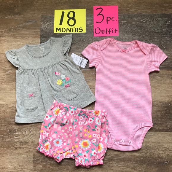 Carter's Other - 🛍NWT Carter’s Girls 18 Month 3pc Matching Outfit